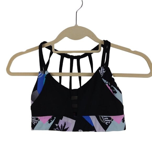 PINK Victoria's Secret | Black Print Strappy Ultimate Sports Bra | Size XS - Picture 1 of 4